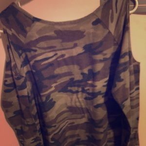 Large camo off shoulder shirt